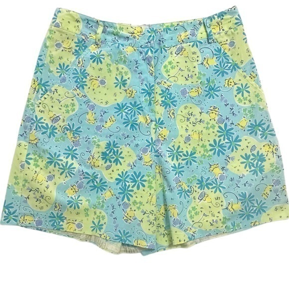 Lilly Pulitzer "Swing" Mouse Golf Print Cotton‎ Blend Shorts - Picture 1 of 4